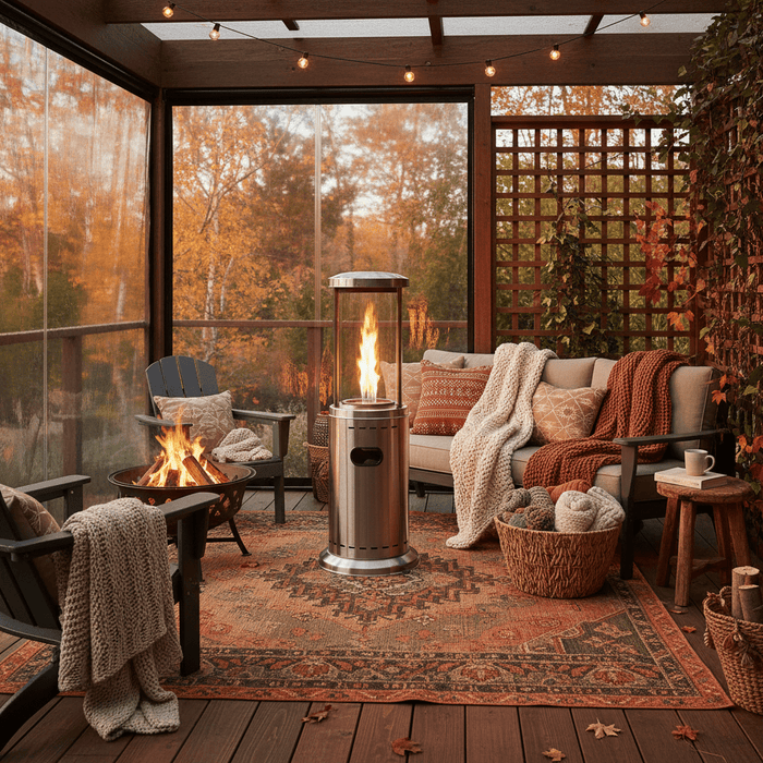 5 manieren om je veranda warm te houden in de herfst 🍂 | Tips voor de beste terrasverwarmer