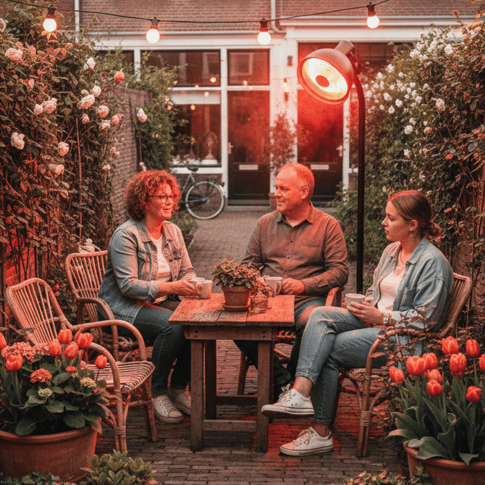 Een staande terrasverwarmer: flexibel warmte toevoegen aan je buitenruimte