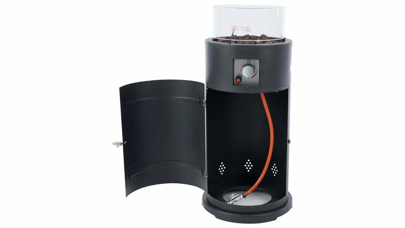 de open Sunred Bogo Flame grijze gas terrasverwarmer met 10500 Watt voor een gasfles