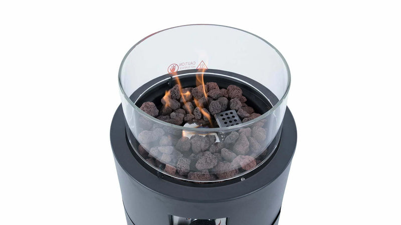 de warmte van de Sunred Bogo Flame grijze gas terrasverwarmer met 10500 Watt met mooie vlammen