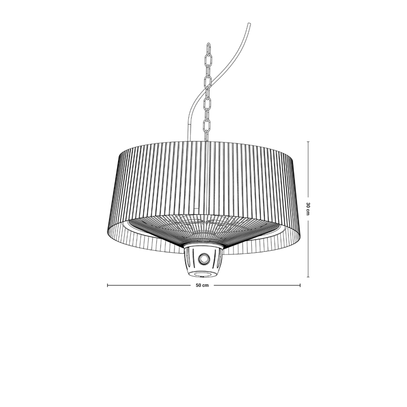 Compact Artix Bright Hangend Zwart 1500 Watt - Tuinverwarming.com
