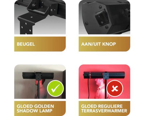 Eurom Golden 1500 Shadow terrasverwarmer - Tuinverwarming.com