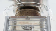 kap van de staande zwarte Sunred Flame Torch gas heater of terrasverwarmer