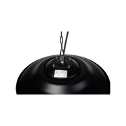 Hangende zwarte Heatix terrasverwarmer of heater met 1500 Watt en infraroodlicht