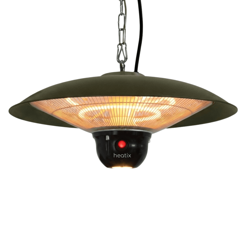 Hangende Terrasverwarmer met LED Verlichting 2100W – Heatix Terrasverwarmer - Tuinverwarming.com