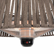 aan/uit knop van de bruine hangende Artix Corda Bright terrasverwarmer