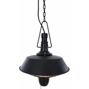 Zwarte hangende Sunred Indus terrasverwarmer met 2100 Watt met halogeen technologie