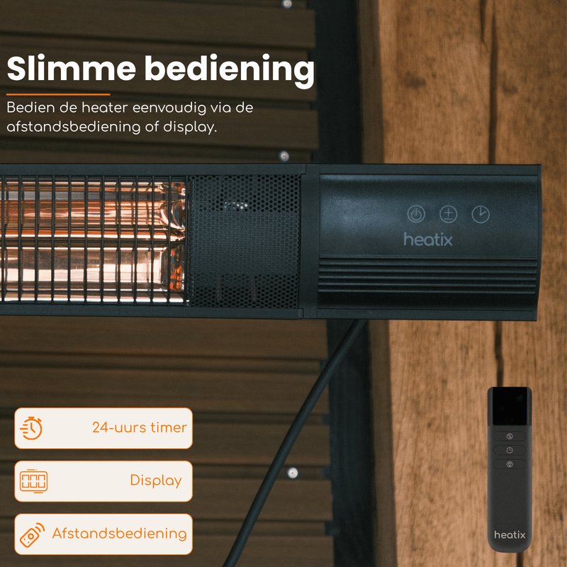 Heatix Staande Carbon Rose Gold Heater (1500W / 2000W / 2500W) - Tuinverwarming.com