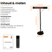 Heatix Staande Carbon Rose Gold Heater (1500W / 2000W / 2500W) - Tuinverwarming.com
