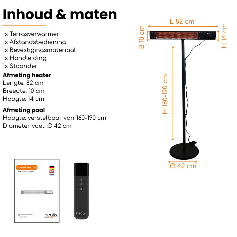 Heatix Staande Carbon Rose Gold Heater (1500W / 2000W / 2500W) - Tuinverwarming.com