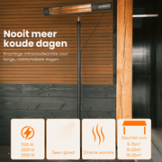 Heatix Staande Carbon Rose Gold Heater (1500W / 2000W / 2500W) - Tuinverwarming.com
