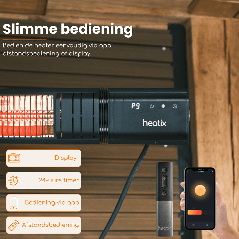 Heatix Staande Golden Shadow Heater (2000W / 2500W) - Tuinverwarming.com