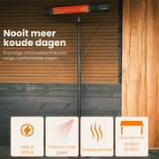 Heatix Staande Golden Shadow Heater (2000W / 2500W) - Tuinverwarming.com