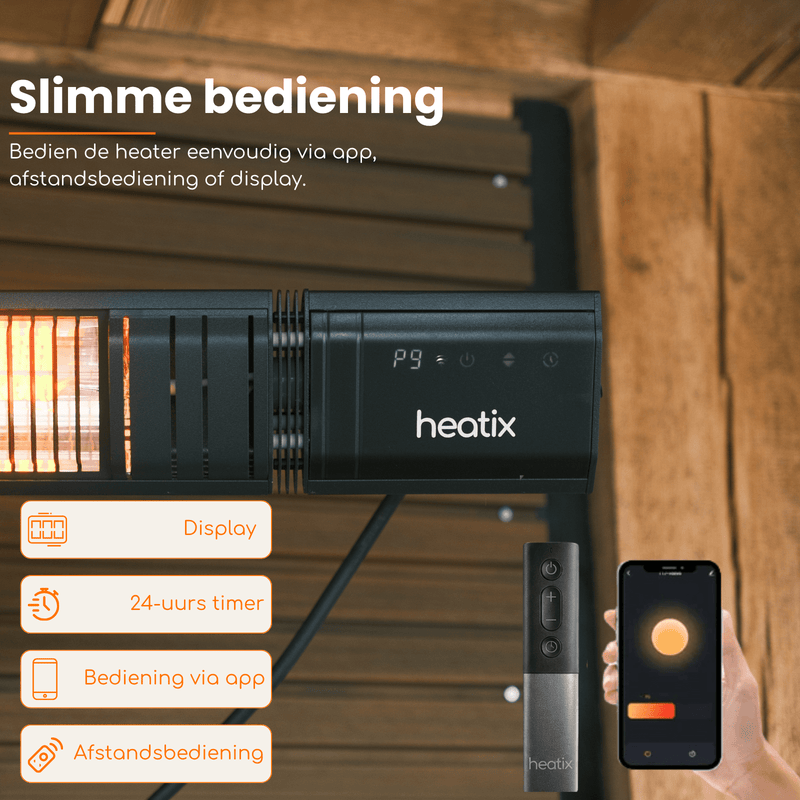 Heatix Staande Smart Carbon Fiber Heater (2000W / 2500W) - Tuinverwarming.com