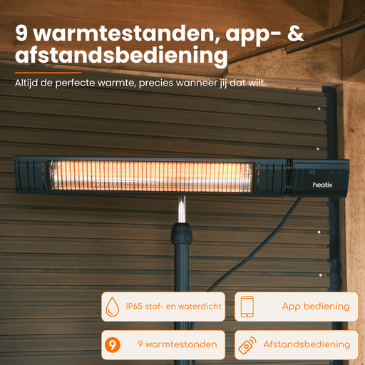 Heatix Staande Smart Carbon Fiber Heater (2000W / 2500W) - Tuinverwarming.com