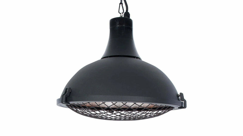 kap van de Sunred Indus II Bright hangende zwarte heater met 2100 Watt