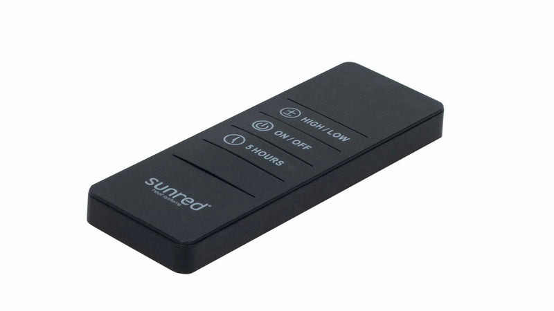 afstandsbediening van Sunred Nero zwarte hangend/wand heater met 2400 Watt 