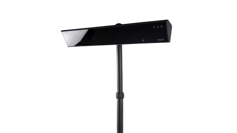 zwarte Sunred roglax Gastro SMART staande heater van dichtbij