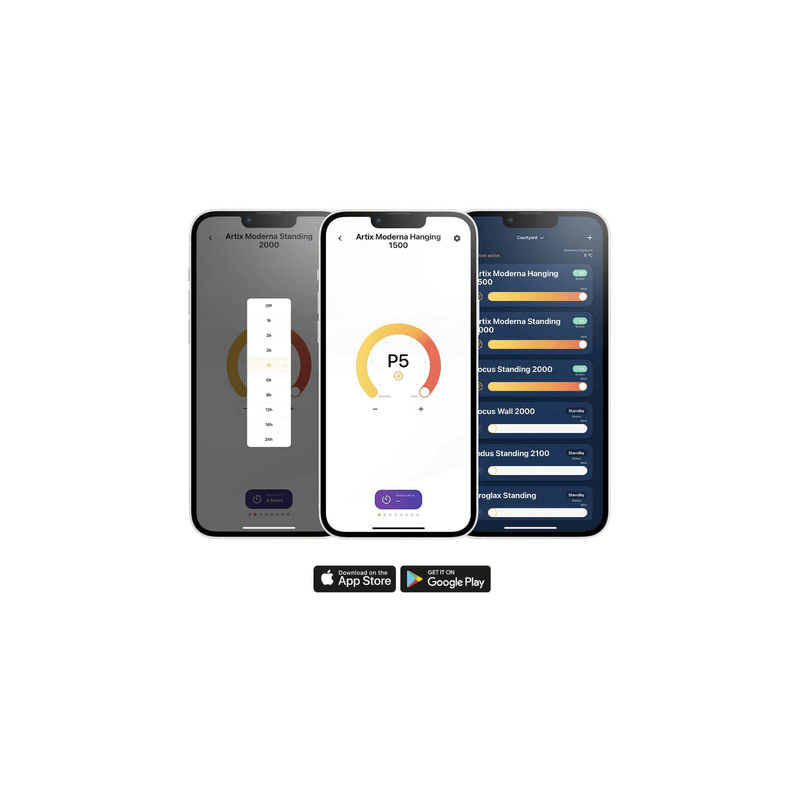 Proglax Gastro SMART Staand Zwart 2000 Watt - Tuinverwarming.com