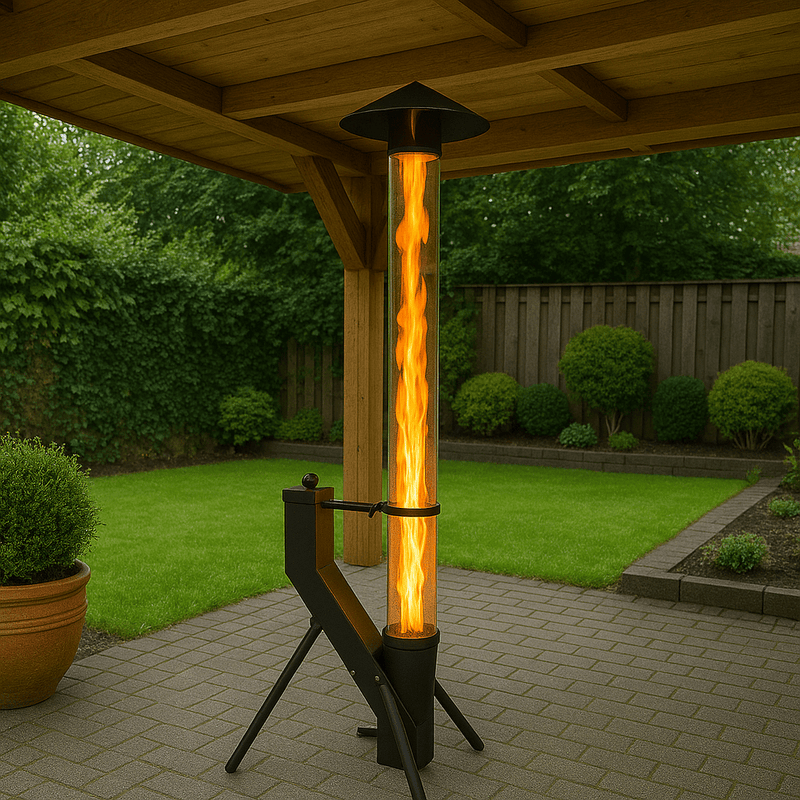 Pure Power Pellet Terrasverwarmer – 175 cm – Rookvrije Vlam (1,2m)