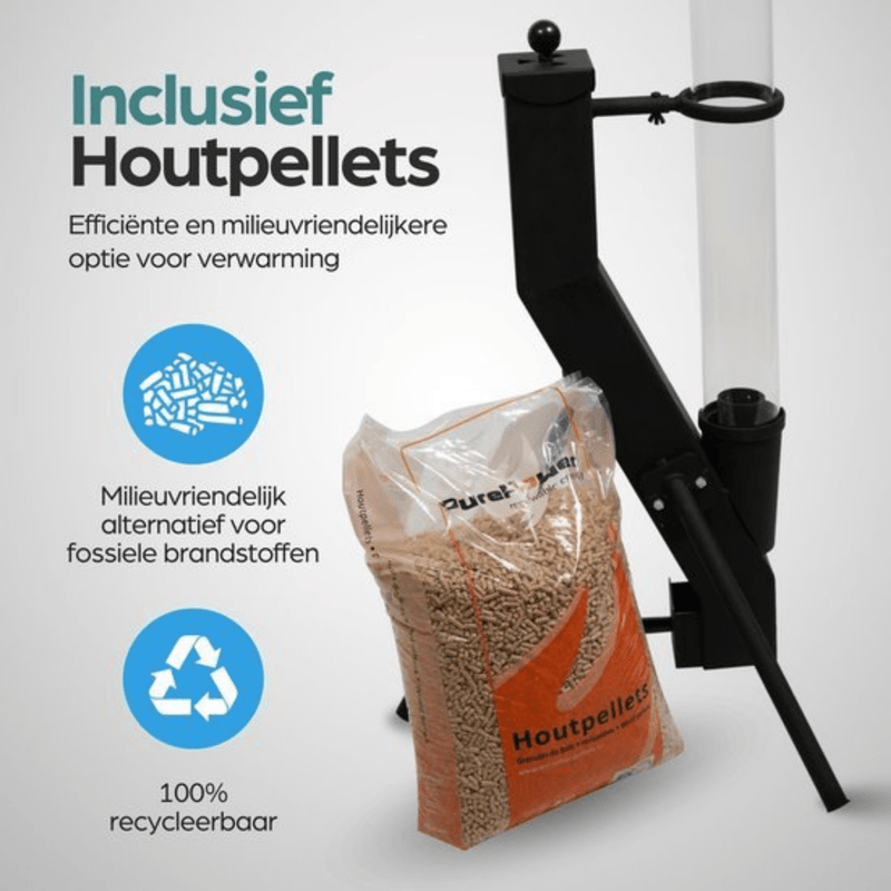 Pure Power Pellet Terrasverwarmer – 175 cm – Rookvrije Vlam (1,2m)