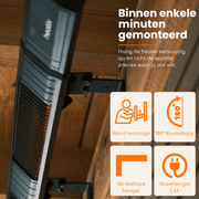 Smart Golden shadow Heater 3000W | Heatix Terrasverwarmer 2 stuks - Tuinverwarming.com