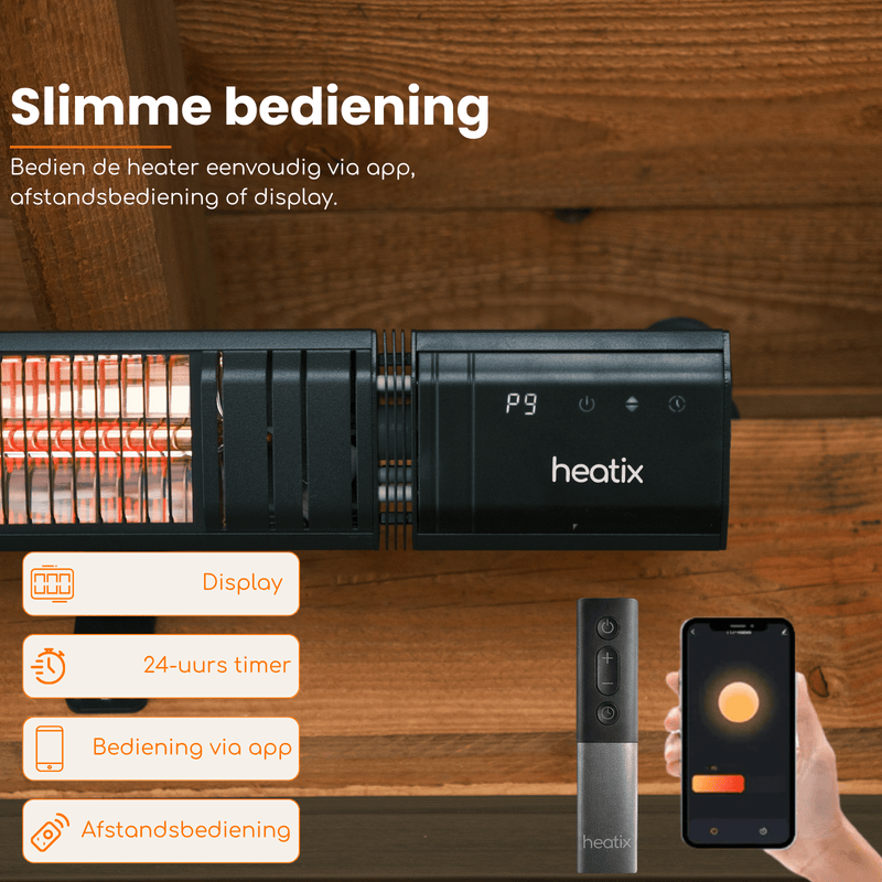 Smart Golden shadow Heater 3000W | Heatix Terrasverwarmer 2 stuks - Tuinverwarming.com