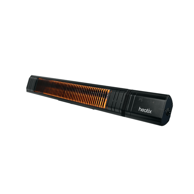 Infrarood licht van de Zwarte slimme wandmodel Heatix heater of terrasverwarmer met 2500 Watt