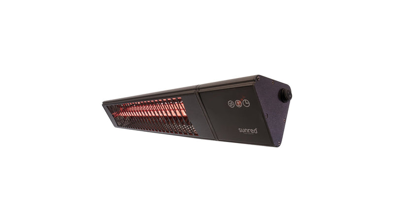Zwarte Sunred Triangle Dark SMART wandmodel heater met afstandbediening en timerfunctie
