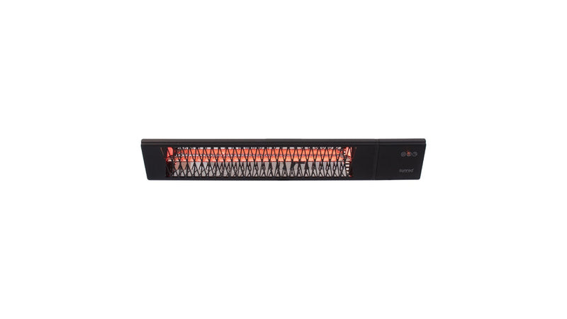 Zwarte Sunred Triangle Dark SMART wandmodel heater met afstandbediening en timerfunctie
