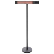 Sunred zwarte staande terrasverwarmer Royal Diamond Dark met 2500 Watt en Rose Gold Carbon technologie 