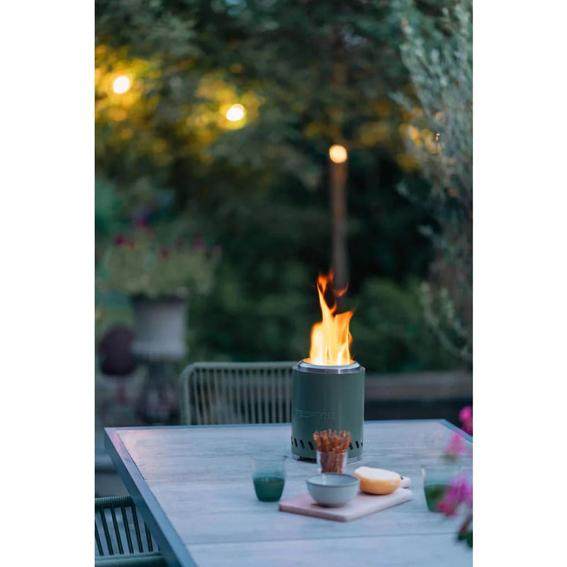 Volcano pellet table fireplace small olive green