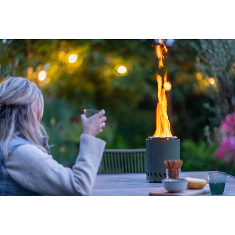 Volcano pellet table fireplace small olive green