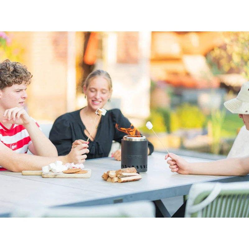 Volcano pellet table fireplace small black