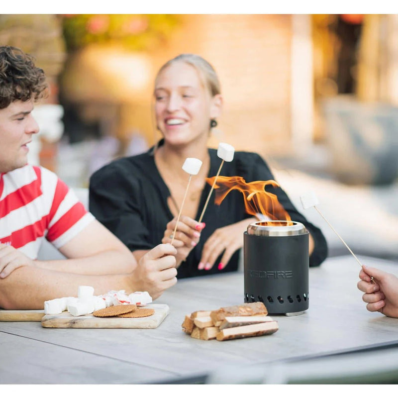 Volcano pellet table fireplace small black