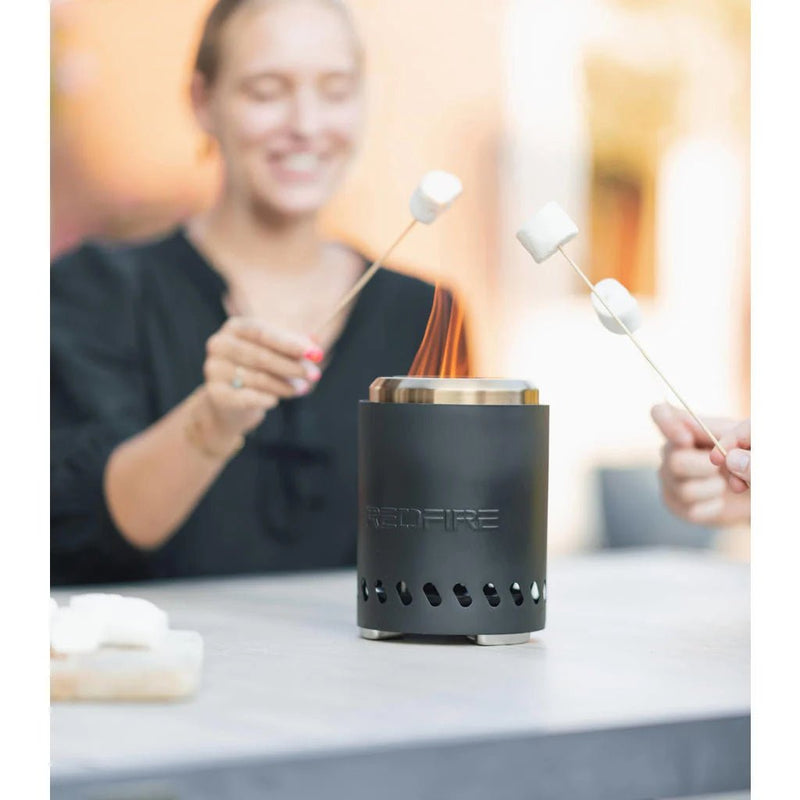 Volcano pellet table fireplace small black