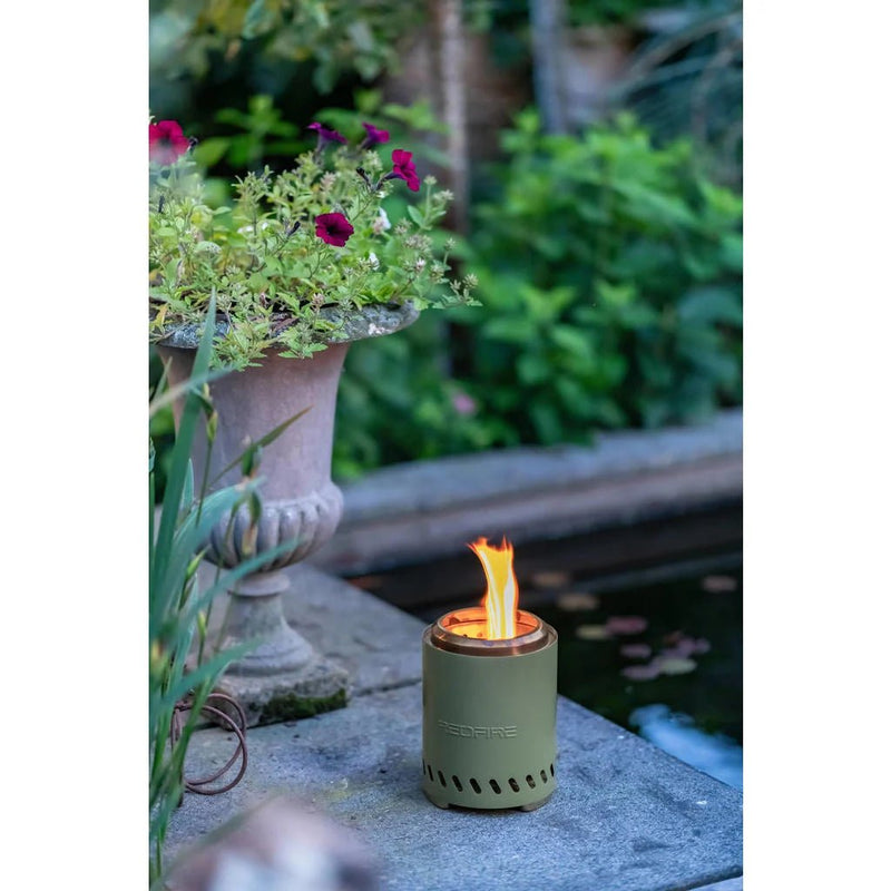 Volcano pellet table fireplace medium olive green