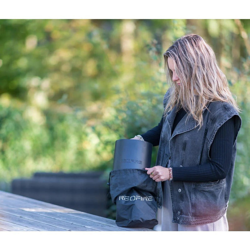 Volcano pellet table fireplace medium black